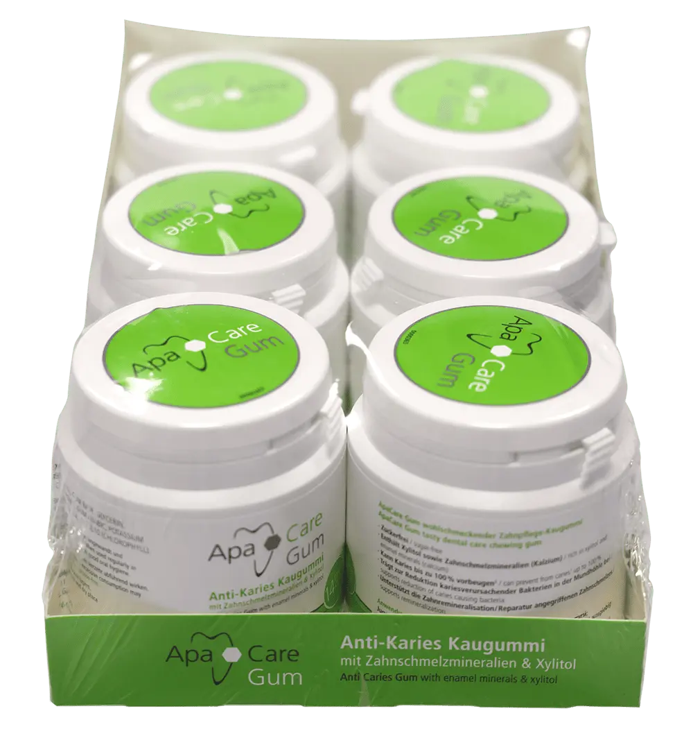 6-er Pack von Apacare Kaugummis 6-er Pack von Apacare Kaugummis